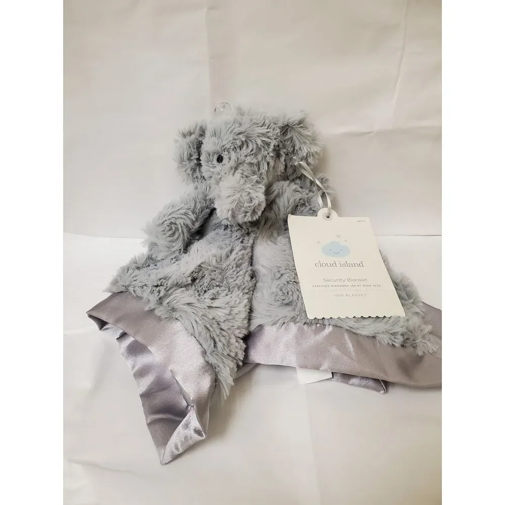Cloud island elephant lovey security blanket new with tags rosette